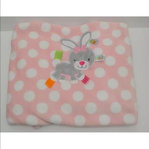 Taggies Bunny Rabbit Blanket Pink White Polka Dots Soft Plush Security Lovey